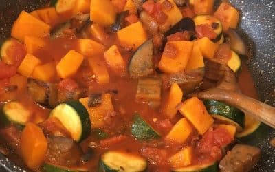 Spicy ratatouille with butternut squash